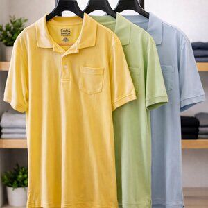 Croft & Barrow Men’s Polo Shirts | Size L | Yellow, Green & Blue